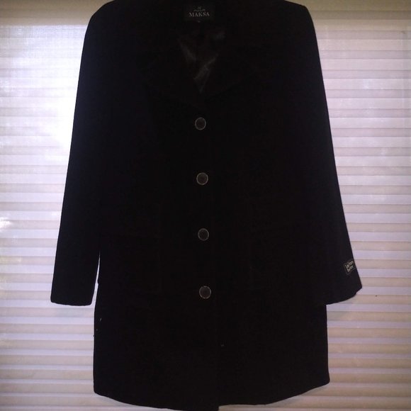 MAKSA Wool Cashmere Coat NWOT Sz. 14 - Picture 3 of 9